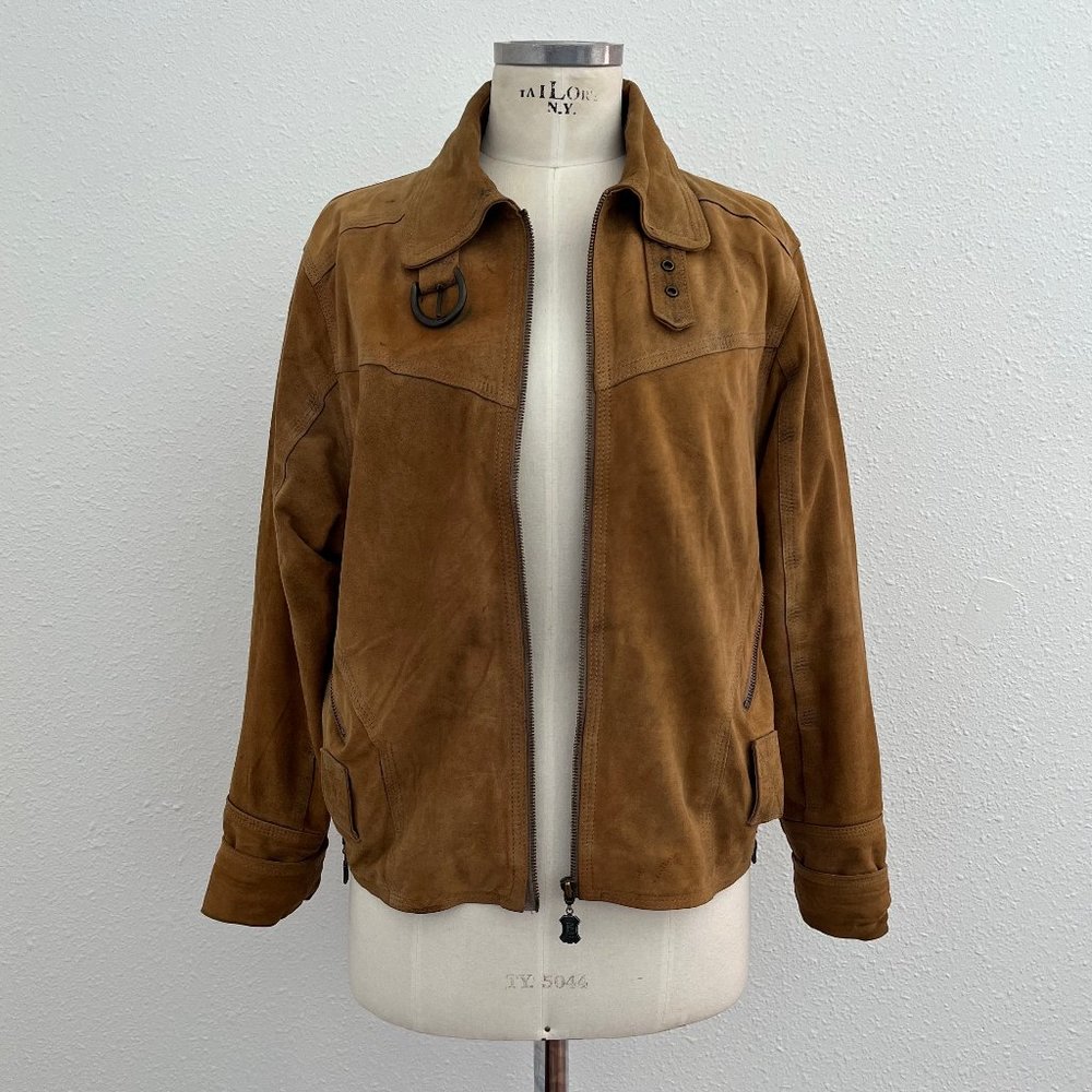 Vintage Camel Suede Wester Jacket - Leather - Large - 8